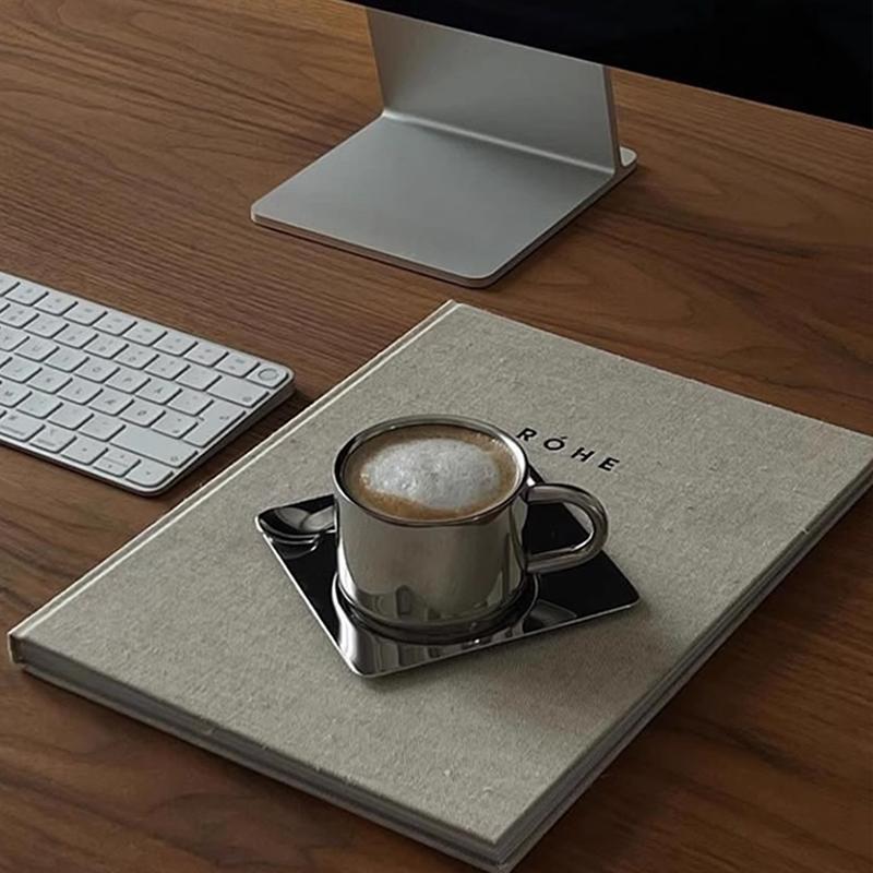 175ml Bürotassen Teetassen-Set Nordisches Design aus Metall Kaffeetassen Minimalistisches Kaffeeset