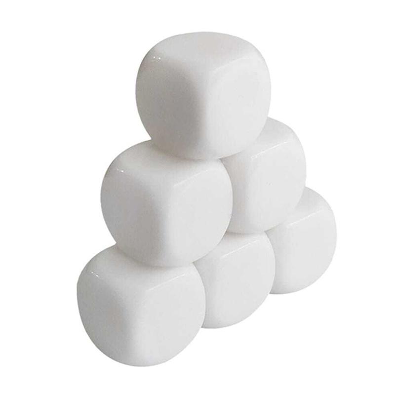 6/10pcs 16mm Blank Dice Smooth Acrylic Writable Free DIY Gathering Indoor Desktop Game Props Game Dice Round Square Corners TMZ