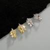 Shimmering Zircon Star Ear Clips Women Cuff Earrings Easy to Wear Copper Texture Suitable for Daily Wear and Parties