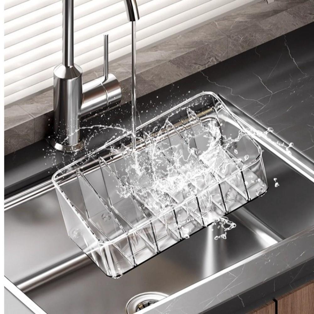 Plastic Compartment Holder Transparent Makeup Holder New Storage Rack Desk Organizer