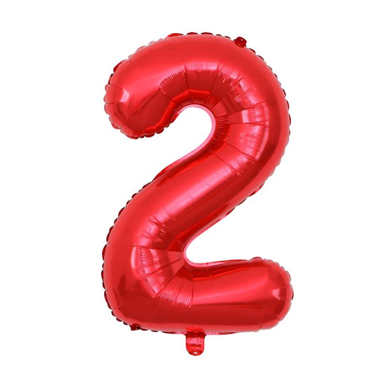 Small Digital Balloon 16-Inch Us Version Of Thin Body Decoration Birthday Party Aluminum Film Balloon Digital Balloon