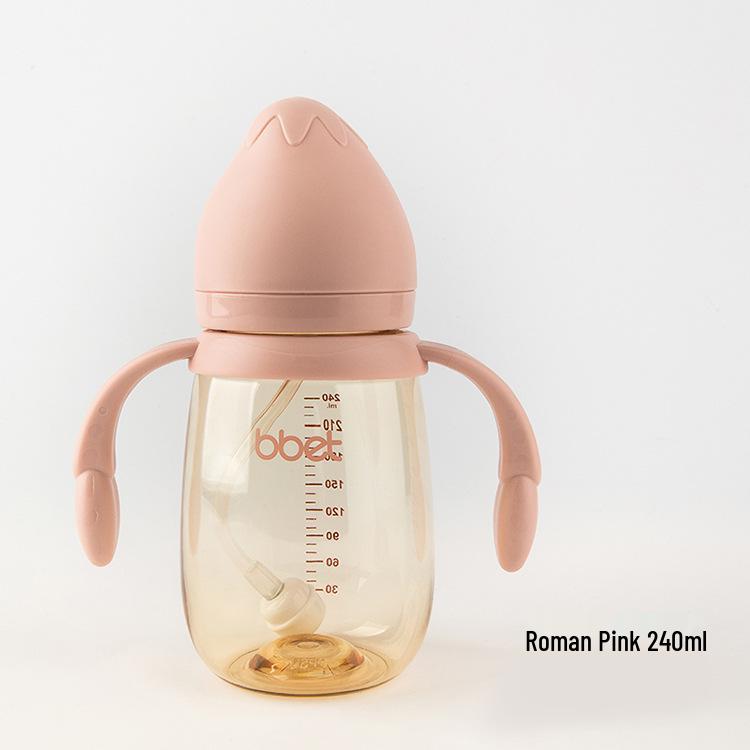 

Large PPSU Drop-Resistant Baby Bottle with Straw for Newborns & Toddlers (1-3+ Years) розовый