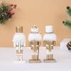 3Pieces Christmas Wooden Nutcracker Ornament Wood Standing Figurines Holiday Tabletop Shelf Home Display Decors
