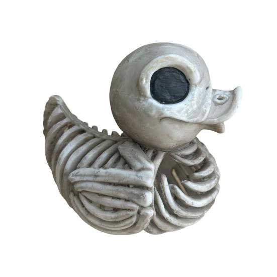 1/2Pcs Halloween Skeleton Duck Statue Waterproof UV Resistant Indoor Outdoor Festival Scene Decoration Creepy Mini Figurine