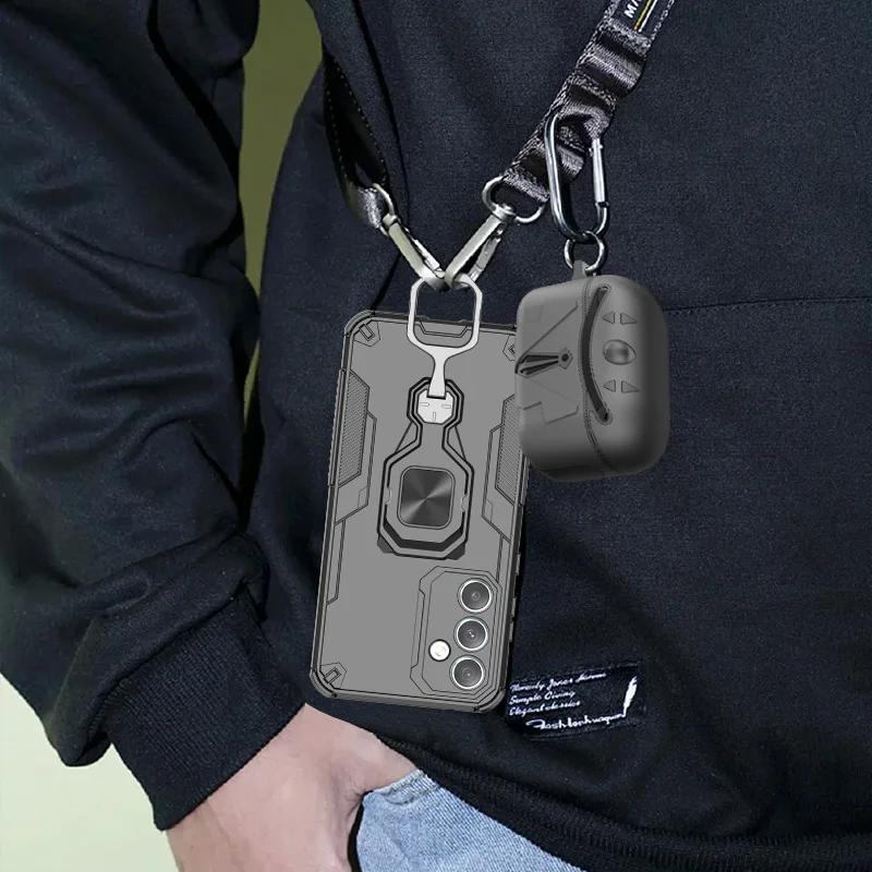 Armor Metal Ring Stand Back Cover For Samsung Galaxy A06 A16 A26 A36 A56 F06 F16 M16 A25 A35 A55 5G Case Shockproo Rugged Coque