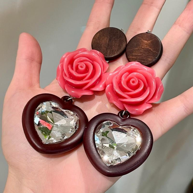 Natural tiger's eye stone series stud earrings for women Maillard exquisite retro earrings niche light luxury high-end temperament earrings