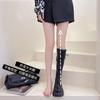 Boots Women's Knight Boots 2025 Autumn and Winter New White Platform Boots Thick Legs Lace-Up Tall Martin Boots