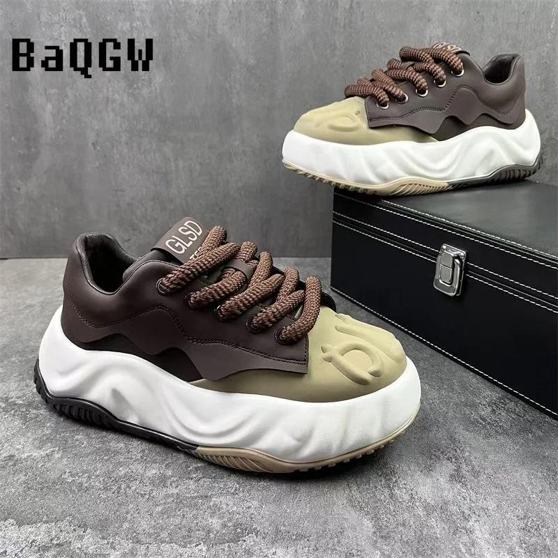 Дизайнерские мужские туфли нового стиля с цветными блоками — фото 3