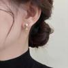 Natural Freshwater Pearl Earrings, Exquisite and Simple Small Dance Skirt, Micro Inlaid Zircon Pearl Earrings, Women's Gift