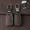 Metal Genuine Leather Auto Key Fob Cover Case Housing Fit For Vw Volkseagen Passat B8 Magotan Fit For Skoda Superb A7 Kodiaq Seat Key Ring Auto