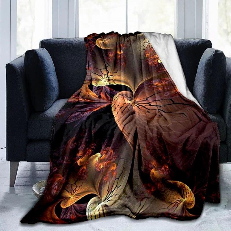 Colorful Magical Fantasy Abstract Art Printed Modern Blanket Gedruckt Bettdecke Geschenk Flannel Soft Sofa Bed Throwing Blankets