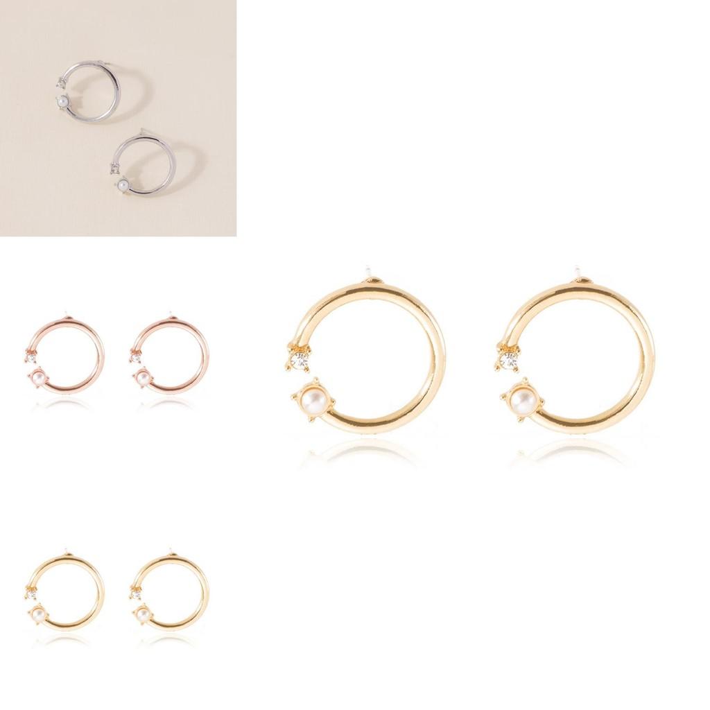 Fashionable Alloy Geometric Pearl Stud Earrings For Women Trendy Designs