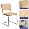Dining Chairs Set of 2, Velvet Rattan Side Accent Chairs with Chrome Legs, Mid Century Breuer Designed Chairs, Upholstered Dining Living Room Kitchen