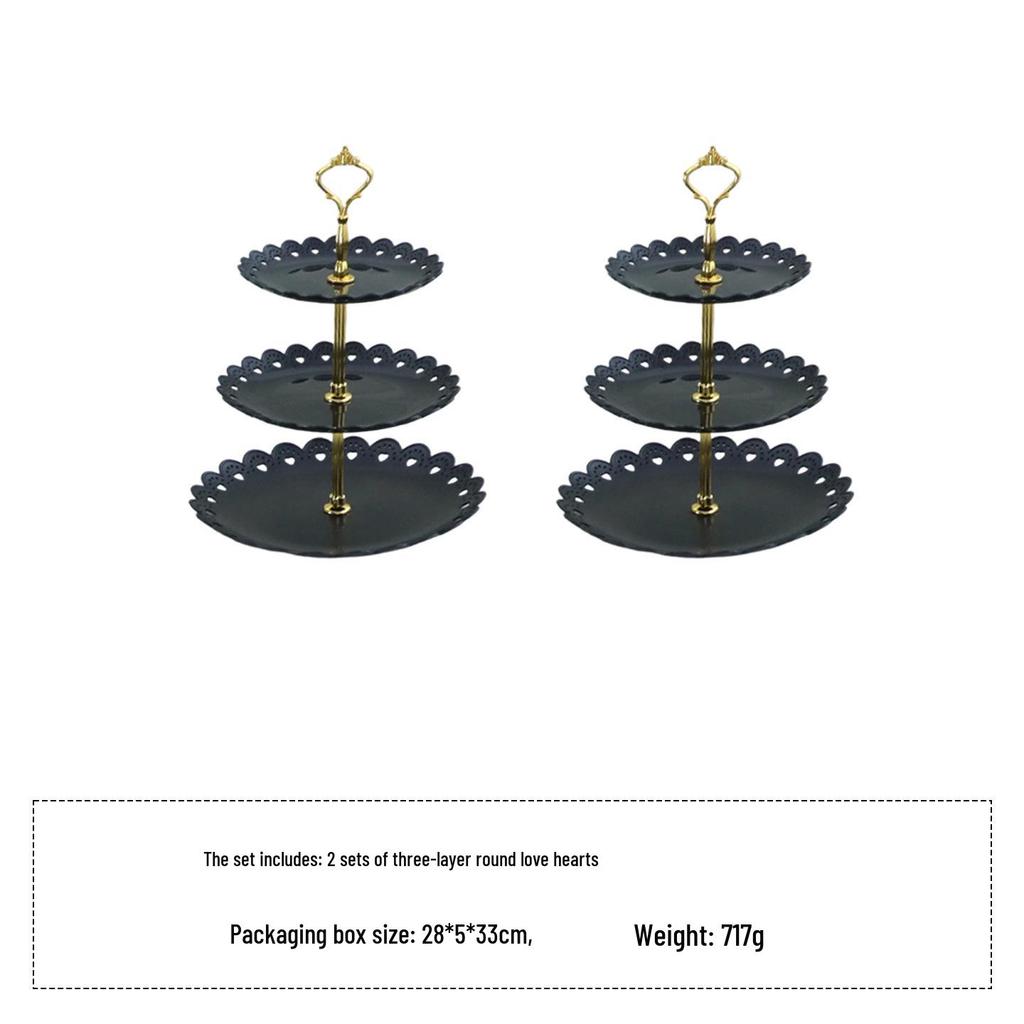 European Three-Tier Dessert Stand: Elegant Fruit Plate and Cake Display for Afternoon Tea