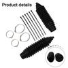 Automotive Rack Dust Boot Kit with 2 Adjustable Tie Rod Boots 6 Cable Ties and Locking Clamps for Enhanced Protection