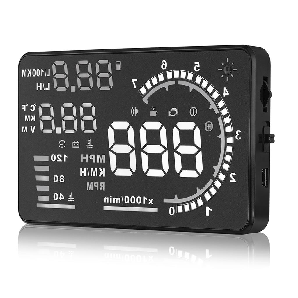 A8 5.5   OBD II Car HUD Display Auto Windshied Reflective Screen Speed Display