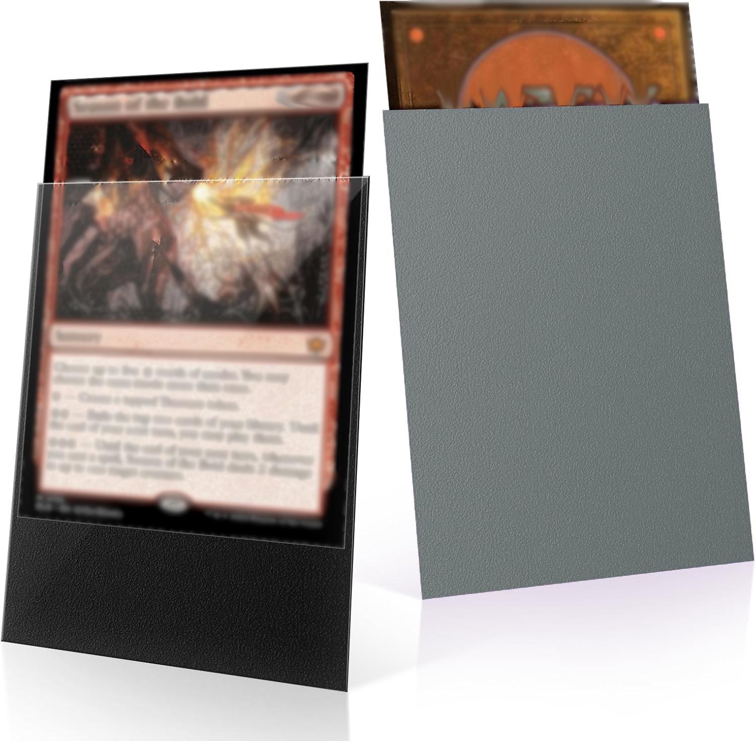 

100 Pack Card Sleeves, Matte Dual Trading Card Sleeves with Opaque Back & Smooth Shuffle, Tear Resistant Card Protectors for TCG сірий