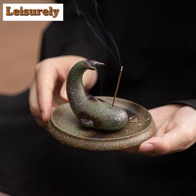 Bruciatore di Incenso in Ceramica Creativo a Forma di Balena con Inserimento di Fragranza Piccolo Filo Fornello per Aromaterapia Bruciatore di Incenso Zen Portaincenso Ornamenti