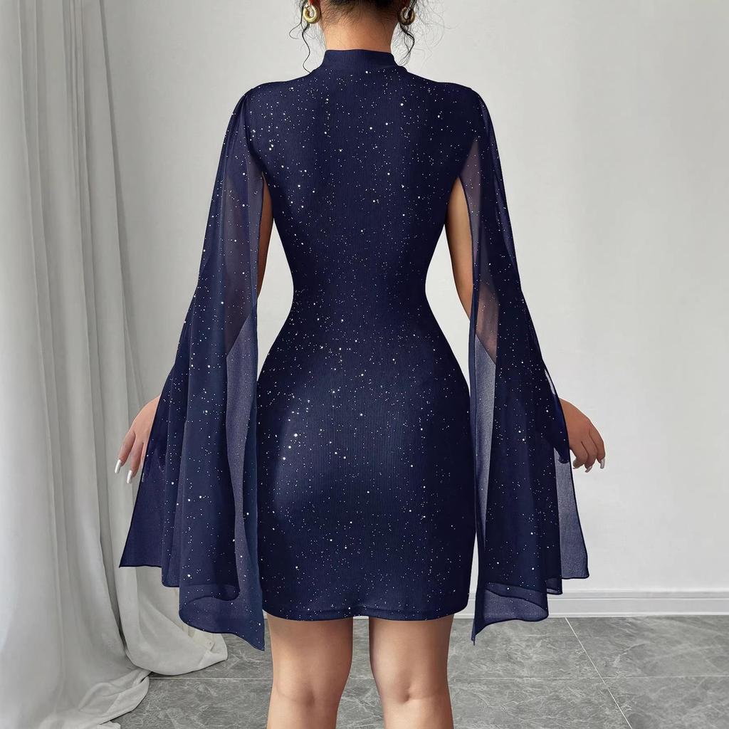Women's High-End Bodycon Dress - Early Autumn Party Style