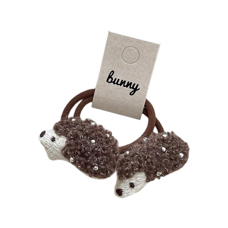 Hedgehog Shaped Hair Clip And Hair Ties For Girls Soft Fabric Hair Accessories Safe For Kids Gentle On Hair