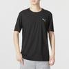 Puma Solid Color Logo Print Crew Neck T-Shirt Men Tops Black 523685-01