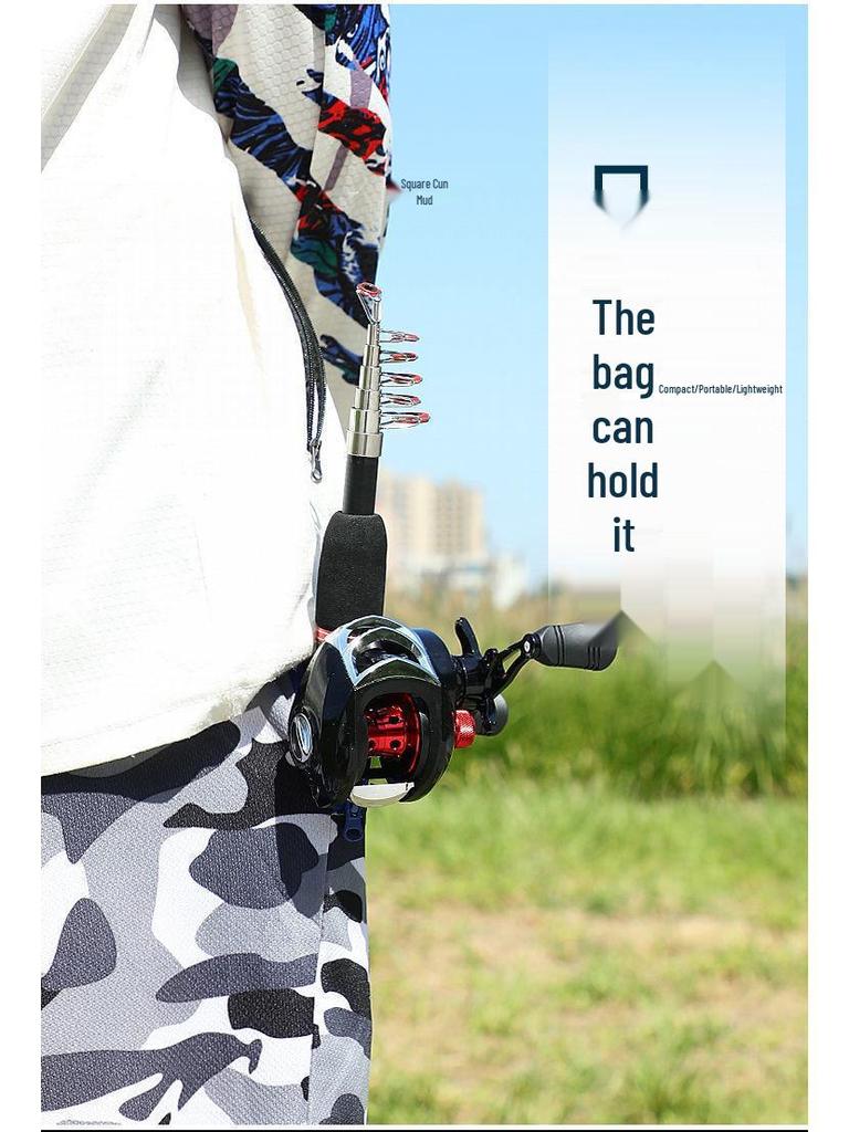 Compact Telescopic Mini Lure Set: Ultra-Short Baitcasting Reel & Small Retractable Ice Fishing Rod
