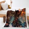 Digital Printed Wish Cartoon Student with Lamb Fleece Crystal Fleece Blanket