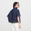 Elva' Island Women's Loose Fit Short Sleeve Denim Jacket