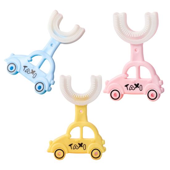 Kinderzahnbürste Kreative Form Arbeitssparende TPE U-förmige Kleinkind-Bleaching-Reinigungszahnbürste für zu Hause