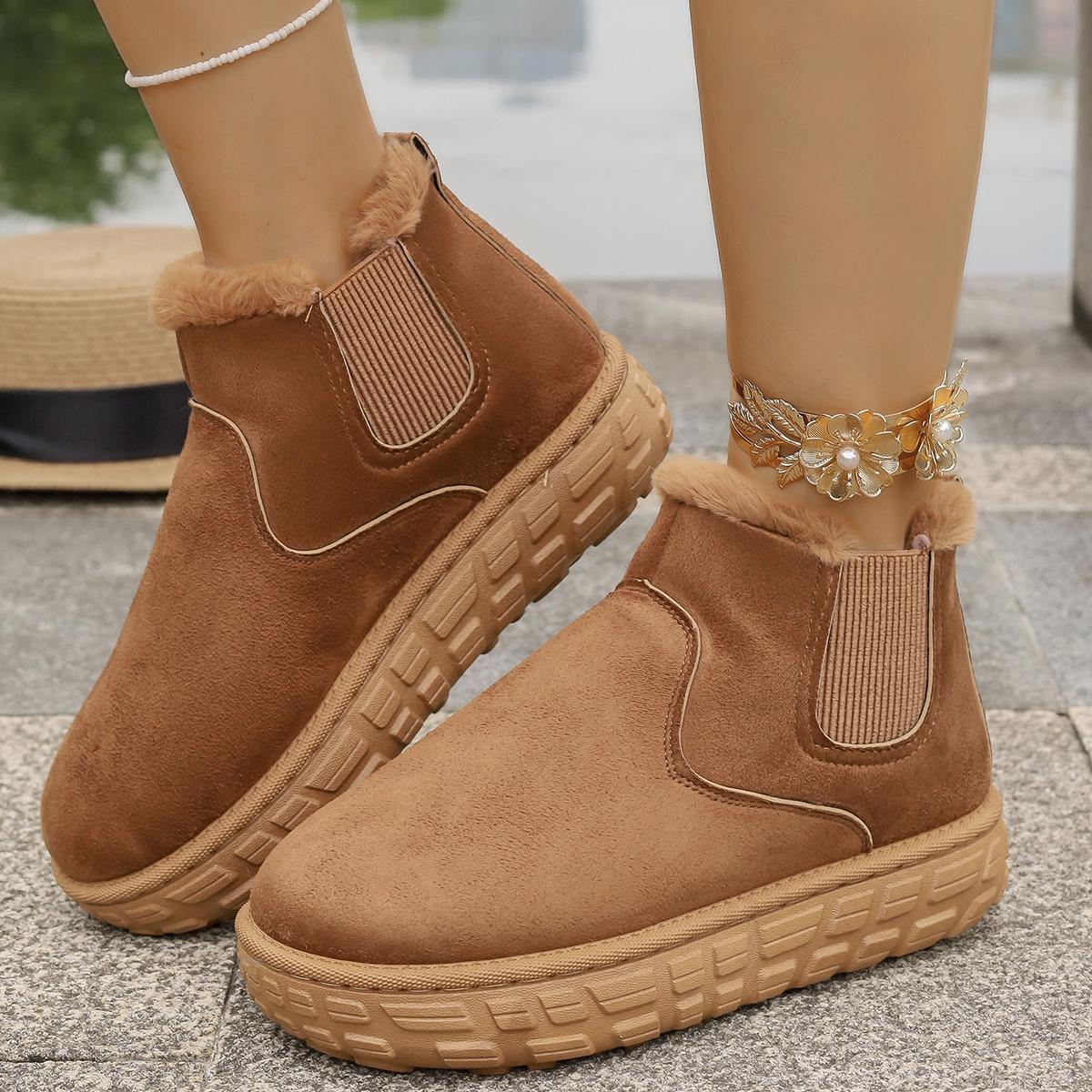 

2025 зимние женские зимние сапоги плюшевые теплые нескользящие водонепроницаемые женские кроссовки на плоской подошве повседневные женские ботильоны без застежек Botas Mujer 42 оранжевый