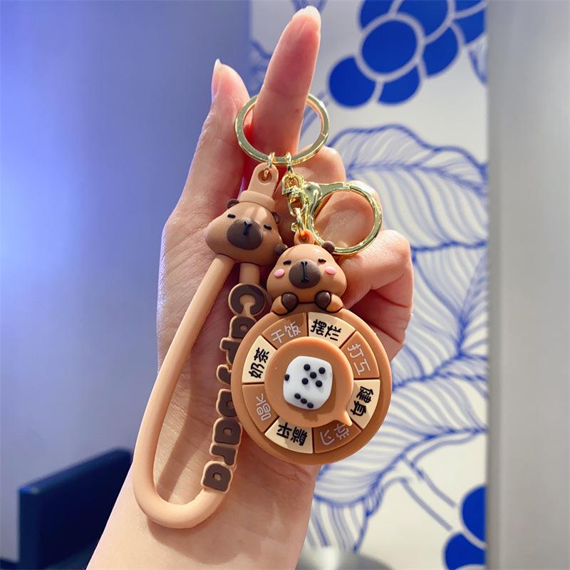 Creative Cartoon Kapibara Capybara Jun Keychain Doll Boys and Girls Cute Bag Pendant Small Gift