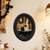 Cute Ghost Painting Halloween Wall Decor, Table Sign, Vintage Oval Framed Non-marking Art Picture, Decorative for Mantel Living Room Bedroom