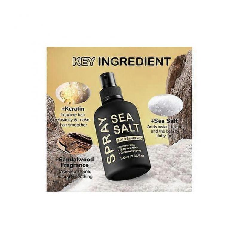 Basierend auf Meersalzspray, Natürliches Finish Meersalzspray für das Haar, Volumengebend & Texturierend, Leichtes & Nicht fettendes Haarstyling-Spray für Frauen Männer 100ml