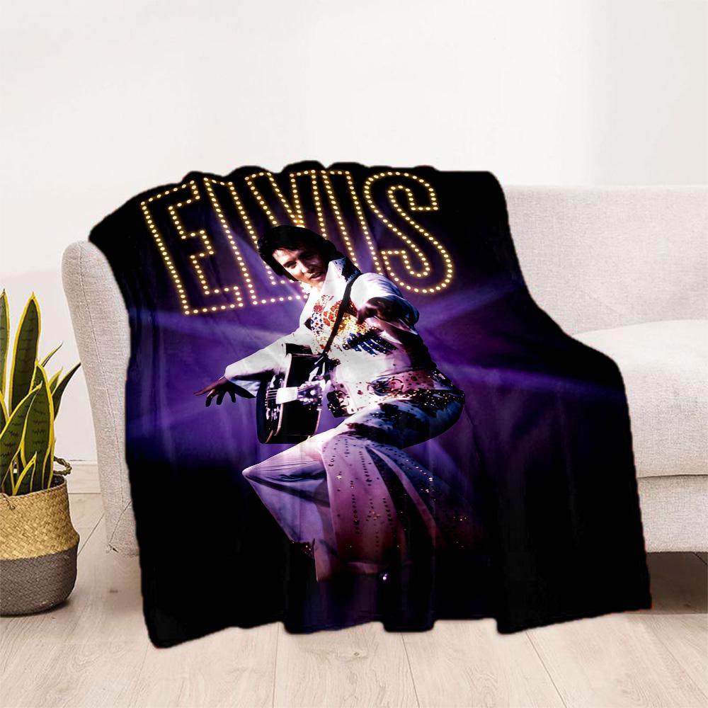 Elvis Presley Guitar Performance Blanket Ultra-Soft Perfect for Couch Bed Picnics for All Seasons Stylish Decor Gift for Travel Home Birthdays