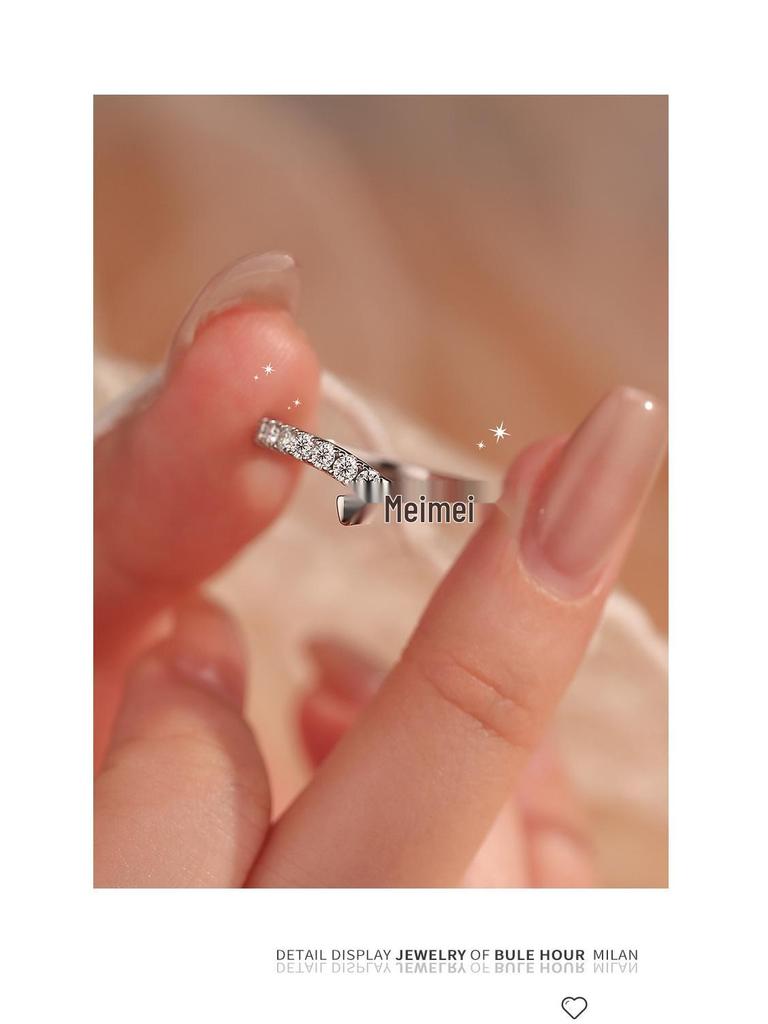 S925 Sterling Silver Asymmetrical Crossover Moissanite Ring for Women – Minimalist Stacking Style