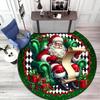 Cute Christmas Day Gift Bell Santa Claus Snowman Christmas Tree round rug Home Soft Decorative Anti slip Chair Mat Carpet Outdoor Floor Mat Carpet 91