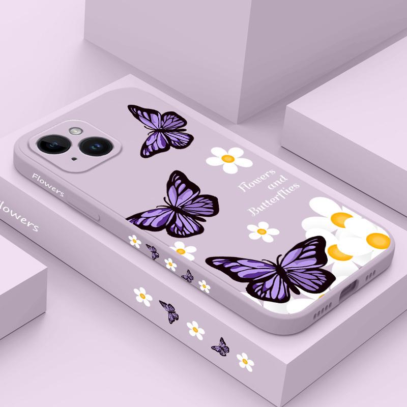 Garden Butterflies Phone Case For iPhone 15 14 13 12 11 Plus Pro Max Mini X XR XS SE2020 8 7 6 6S Plus Cover