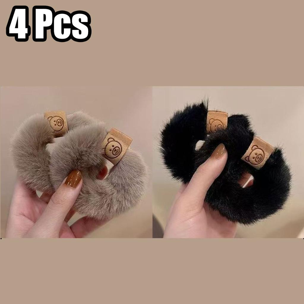 Plush Fluffy Autumn Winter Elastic Hair Bands for Women And Girls Large Intestine Ponytail Holder Hair Rings 1/3PCS Hair Accesso