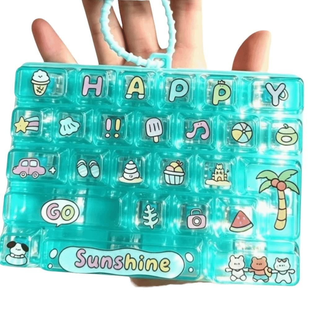 Portable 26-Key Keyboard Pendant Multicolored Decompression Toy Cute Keycap Clicker Students