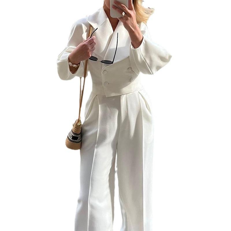 2023 Autumn European & American Slimming Lapel Blazer with Matching Pants