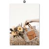 Herbst Mädchen Weizen Sonnenblume Reed Fahrrad Wand Kunst Leinwand Malerei Nordic Poster Und Drucke Wand Bilder Für Wohnzimmer Dekor
