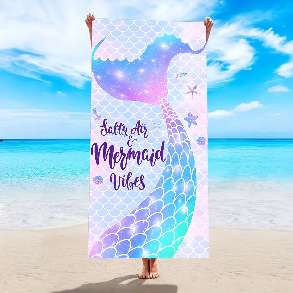 1pc Cartoon animal printed beach towel, ultra-fine fiber quick drying absorbent soft swimming towel, swimming sports towel