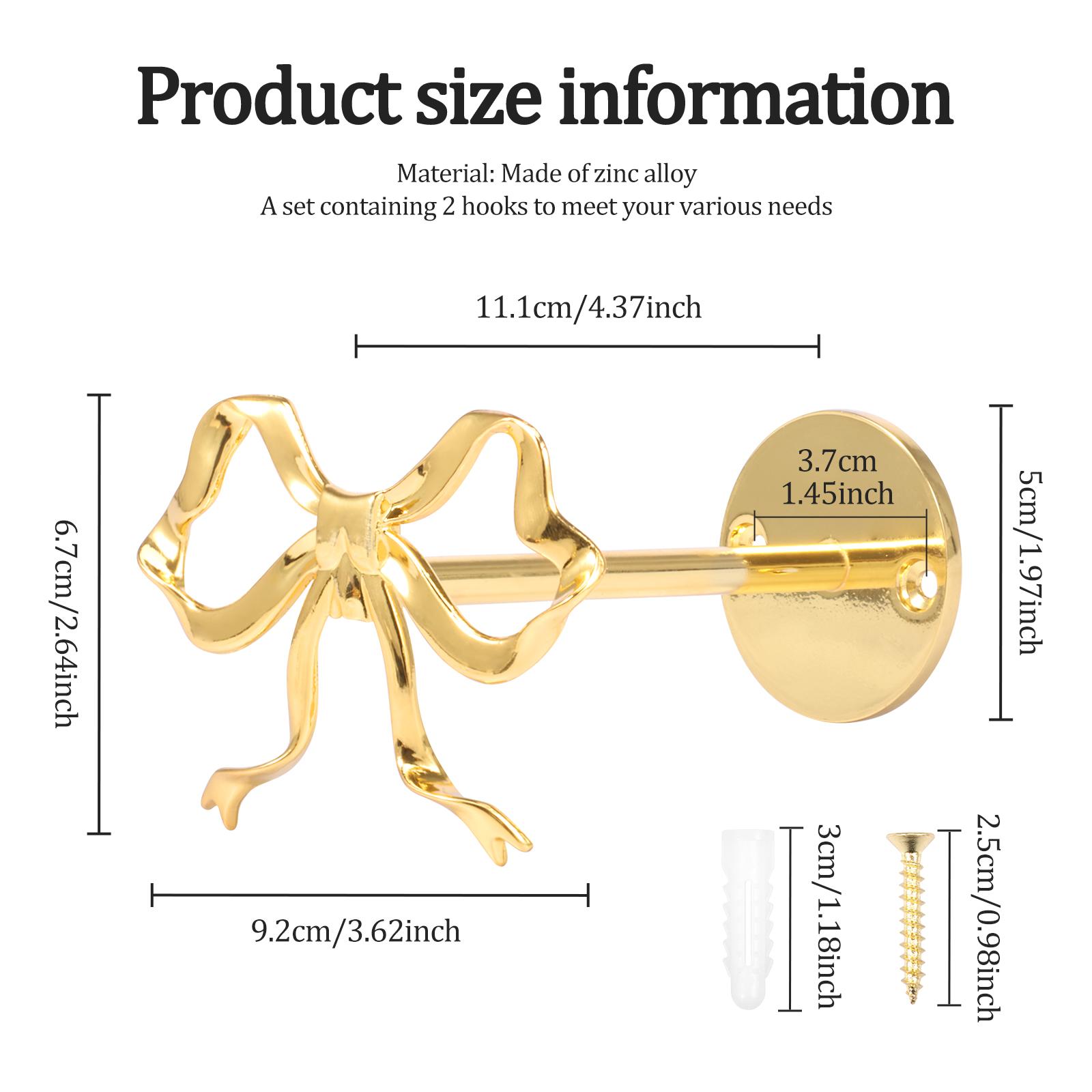 2 шт. Золотой металлический держатель для штор в виде банта, настенный крючок-бант, декоративный элемент для офиса, спальни