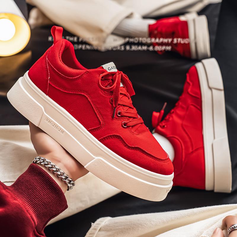 Men 's Casual Four Seasons Fashion Canvas Skateboarding Students Comfortable Sneakers Boys Trending Soft Sole Breathable Shoes