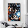1pc Anime DRAGON BALL Son Goku Posters Self-adhesive Paper Print Home Living Room Bedroom Entrance Bar Cafe Art
