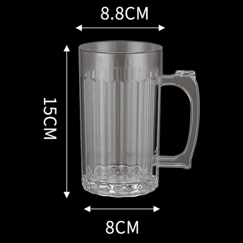 Transparent Acrylic Beer Mug Shatterproof Unbreakable Beverage Cup Reusable Drinkware Barware for Restaurant Party Home
