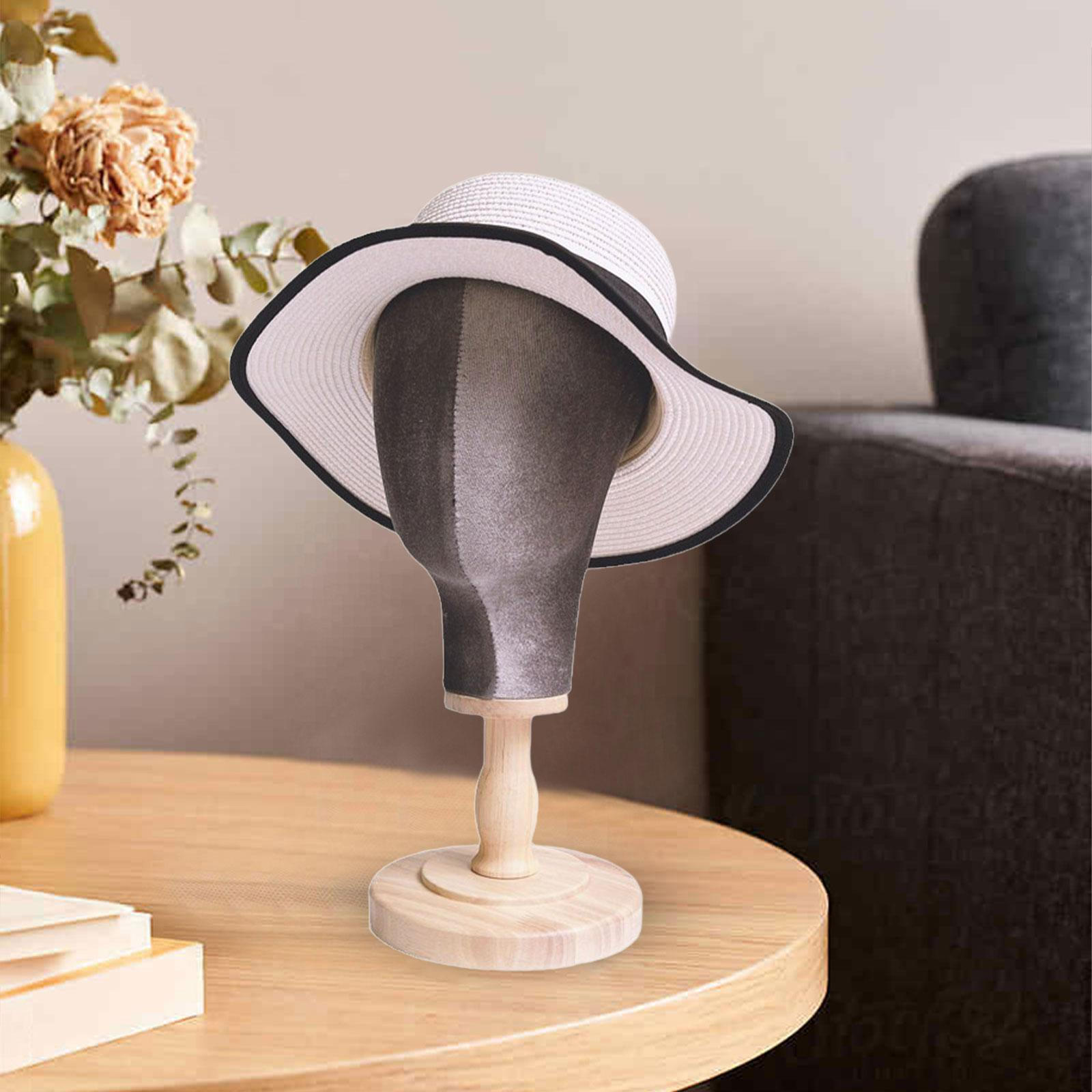 

Стойка для хранения манекенов для шляп с деревянной основой для ювелирных изделий из наушников wood base