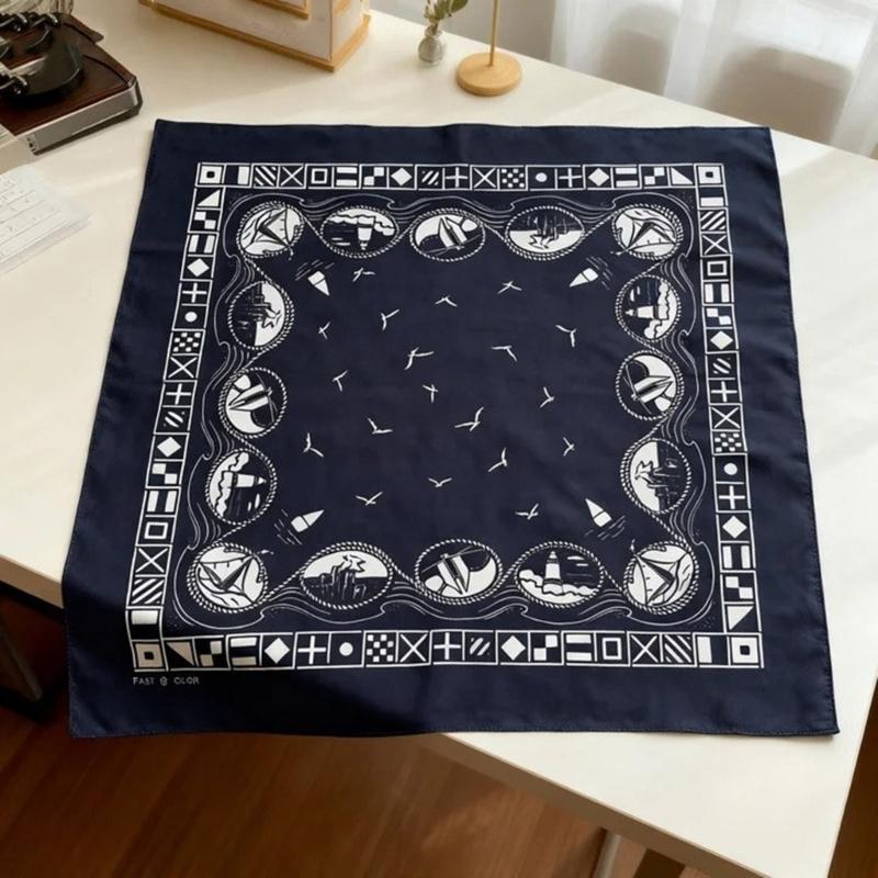 Vintage Style Cotton Scarf Lightweight Breathable Fashion Bandana Multipurpose Headscarf For Men And Women