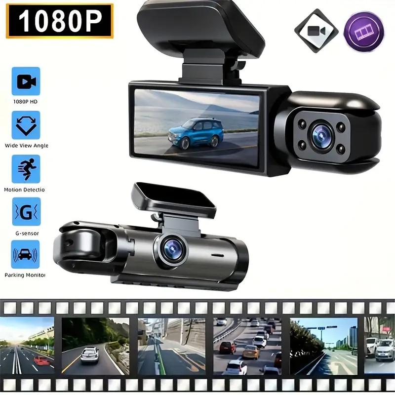 1080P Full HD Dual Dash Cam - Wide Angle Front and Inside Recording, 3.16" LCD Display, 170° View, Night Vision, 24H Parking Monitor, G-Sensor