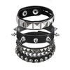 Bracelet for Man Punk Rock Studded Bracelets Black Leather Cuff Bracelet for Men Women